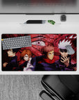 Vibrant 32x16 mouse pad featuring Jujutsu Kaisen sorcerers in action for fans of supernatural battles