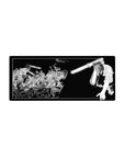 Mouse pad featuring Denji’s undead rampage, 28x12 inches, with a stark black-and-white manga design for raw, high-energy action.