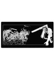 Mouse pad with Denji, 32x16 inches, featuring his gruesome undead rampage in a black-and-white manga style for intense anime action.