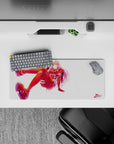 28x12 inches mouse pad with Zero Two design, showcasing her confident pose and red pilot suit for a powerful, eye-catching aesthetic.