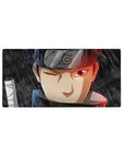 32x16 inches anime mouse pad featuring Shisui Uchiha portrait, Leaf headband detail and sword wrap.