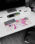 28x12 inches Nino Nakano anime mouse pad, pink-haired girl winking with intimate eye detail.