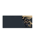 Anime girl mouse pad 28x12 inches with sprinting squad, coats flaring, scarves, hats, and layered boots.