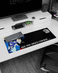 Artistic 32x12 inches mouse pad with Spike Spiegel, cigarette in hand, and "See You, Space Cowboy..." in a sleek, cosmic minimalist design.
