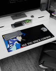 Modern 32x16 inches mouse pad with Spike Spiegel in a sleek, minimalist design, featuring the "See You, Space Cowboy..." farewell against space.