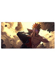 32x16 inches anime mouse pad with Pain at a desk, Akatsuki cloak, rubble and shockwave-style artwork.