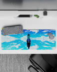 Intense 32x12 mouse pad features delicate clouds and reflective skies with intricate details for fans of serene artistry