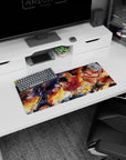 Dynamic Sanji Luffy Ace artwork on 28x12 mouse pad perfect for celebrating One Piece's iconic trio