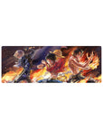 Compact One Piece mouse pad 32x12 with Sanji Luffy Ace theme for stylish and sleek desk decor