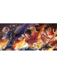 One Piece mouse pad 36x16 with Sanji Luffy Ace for immersive anime-inspired decor and setups
