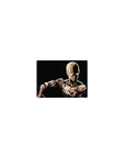Classic anime mouse pad 14x10 inches with minimalist Saitama portrait, bold contrast, clean desk aesthetic.