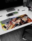 Artistic 36x16 inches desk pad with Jotaro, Polnareff, Kakyoin, Avdol, Joseph, and Iggy from JoJo’s Bizarre Adventure.