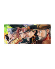 Mouse pad with Jotaro, Polnareff, Kakyoin, Avdol, Joseph, and Iggy from JoJo’s Bizarre Adventure, 28x12 inches.