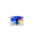 Classic anime mouse pad 14x10 inches with Mob centered in a sleek cube and split-sky panels.