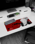 Dark and chilling Sukuna design on 28x12 Jujutsu Kaisen mouse pad ideal for anime-inspired workspaces