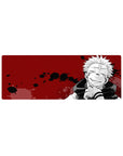 Compact Jujutsu Kaisen mouse pad 32x12 featuring Sukuna's feared grin and chilling red-black design