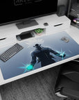 Premium 40x20 inch desk pad with Ultra Instinct Goku design, perfect for energizing any workspace