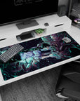 Large 40x20 inches desk pad with Yuta and Rika, embodying their powerful bond of loyalty and strength in Jujutsu Kaisen.