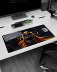 Modern 32x16 inches mouse pad featuring Ichigo’s Vasto Lorde form with glowing eyes, fiery strands, and skeletal mask for power.