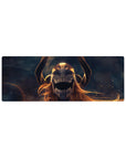 Compact 32x12 inches mouse pad with Ichigo in Vasto Lorde form, glowing eyes, fiery strands, and a menacing skeletal mask.