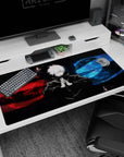 Stunning Gojo Satoru design on 40x20 Jujutsu Kaisen desk pad radiating cosmic power for fans
