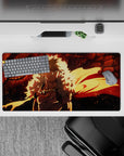 Bold 32x16 mouse pad combines Bakugo's medieval warrior look with a fiery dragon's eye for thrilling aesthetics