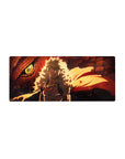 Streamlined Bakugo Katsuki mouse pad 28x12 featuring warrior outfit and dragon's eye for bold workspace flair