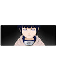 32x12 inches anime mouse pad with Hinata Hyuga, clean minimal background and Leaf Village headband detail.