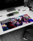 Seras Victoria and Integra Hellsing aiming into the night on an anime desk pad 36x16 inches.