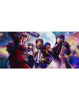Hellsing anime girl desk pad 36x16 inches with Seras, Integra, and crew in neon sci-fi artwork.