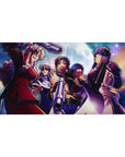 Hellsing anime girl desk pad 40x20 inches featuring Seras Victoria, Integra, and team with guns.