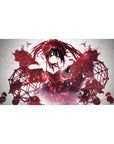 40x20 inches anime girl desk pad with twin-tail gothic lace art, sci-fi glitch lines, smooth tracking surface.