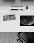 Classic 14x10 inches mouse pad in deep black with dusty grays and a soft silvery night-sky glow.