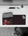 Mouse pad featuring Megumin from KonoSuba, size 28x12 inches. Bold design with dramatic colors capturing her iconic "Explosion!".