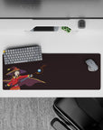 Megumin anime mouse pad 32x12 inches, featuring Konosuba's explosive mage in a minimalist design with bold colors.