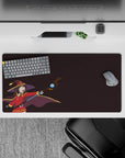 Megumin anime mouse pad, 32x16 inches, from KonoSuba, features her shouting "Explosion!" with bold colors on a plum backdrop.