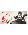 Gothic-cute anime girl mouse pad 32x16 inches with lace dress, red eyes, and rose accents.