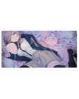 32x16 inches anime girl mouse pad with pastel gamer art, plush bunnies, pink dots, and GAME OVER text.