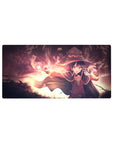 Megumin from KonoSuba unleashes a powerful explosion on a 32x16 inch anime mouse pad, featuring vibrant flames and dramatic flair.