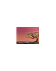Classic Sunset Japanese Scenery desk mat 14x10 featuring serene mountain for compact yet calming setups
