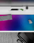 36x16 inches desk pad featuring a smooth gradient of calming and vibrant tones, ideal for creating a stylish and energetic setup.