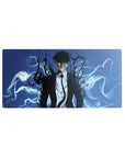 Sung Jin-Woo Shadow Command Desk Pad 32x16 featuring radiant shadows for gaming or workspace energy with anime edge