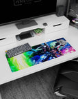 32x12 inches anime mouse pad showing Gundam Deathscythe slashing under a moonlit backdrop with sharp armor edges.
