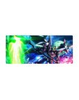 28x12 inches anime mouse pad with Gundam Deathscythe cutting through a neon sky, sharp armor and moonlit backdrop.