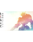 40x20 inches anime desk pad with Gundam Barbatos silhouette, Japanese lettering, clean poster-style layout.