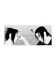 28x12 inches anime mouse pad with gritty Naruto manga panel, sharp ink lines and bold contrast.