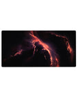 Midnight nebula galaxy desk mouse pad 32x16 inches with smoky space swirls and stardust speckles.