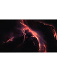 Midnight nebula galaxy desk pad, 40x20 inches, smoky black space with swirling star-dust details.