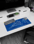 28x12 inches Macross mouse pad showing U.N. Spacy VF-1 Valkyrie left fighter, right Battroid.