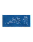 28x12 inches anime mouse pad with Macross VF-1 Valkyrie blueprint grid in fighter and battroid modes.